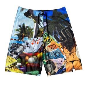 Unit Riders Australia Swim Trunks / Shorts Gambling / Tropics Size 36 Las Vegas